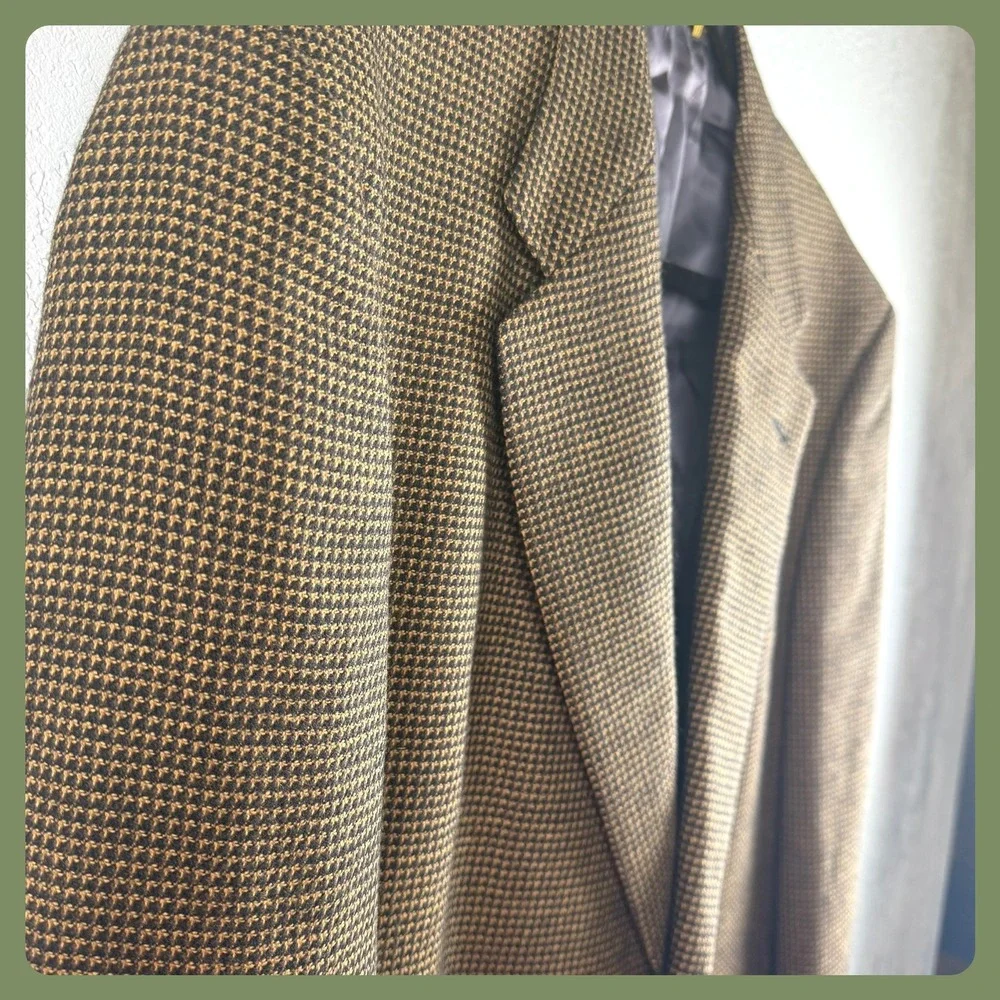 Vintage Hart‎ Schaffner Marx Nordstrom Mens Blazer Sport Coat Jacket Houndstooth
